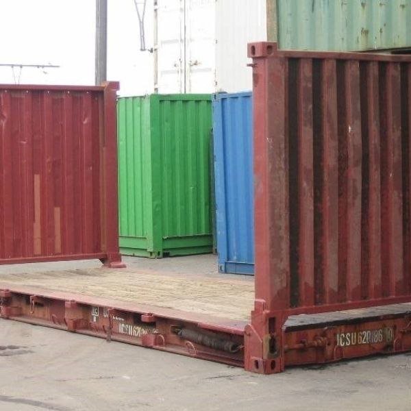 Contentor flat rack de 20 pés pliable