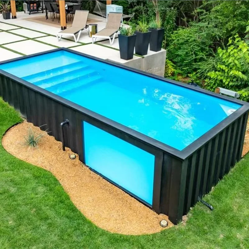 Customized Small Shipping Container Swimming Pools Commercial Fiberglass FRP with Durable PVC Material for Backyard Outdoor Use