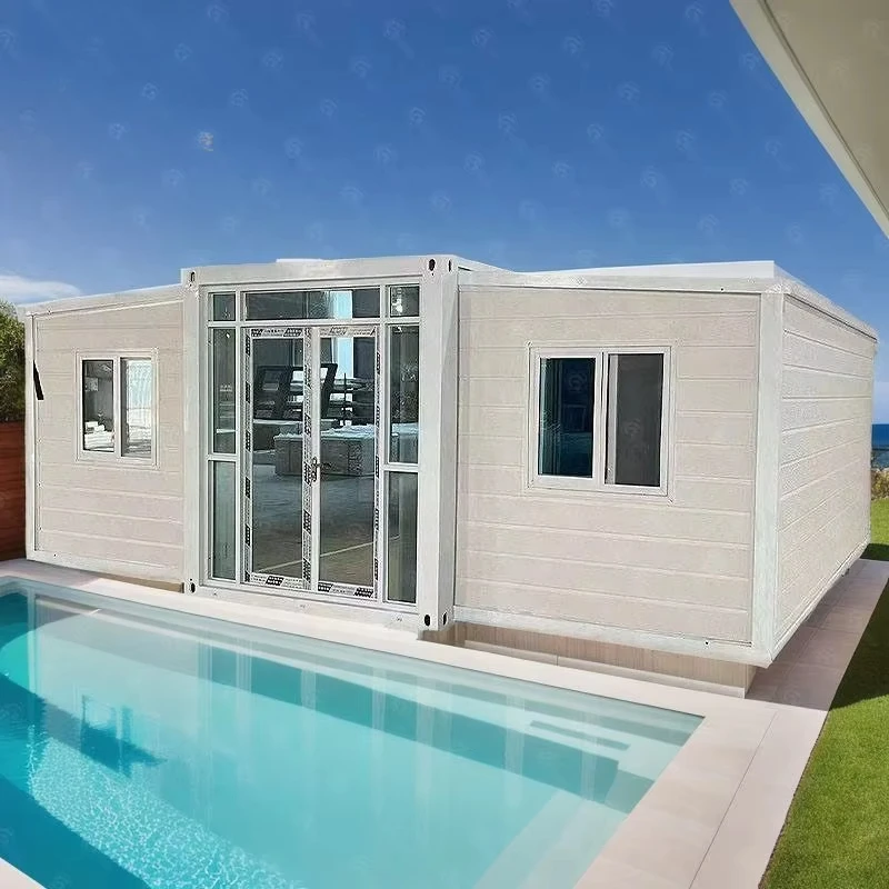 Luxury Prefab Expandable House Container Swimming Pool Prefabricated Premade Building Modular Tiny Foldable Container House