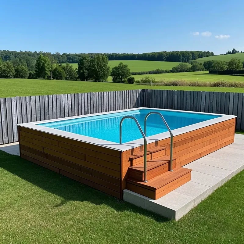 Large Outdoor Acrylic Swimming Pool For Kids For Jacuzzi Swim Spa With Fiberglass Wood Pool Tools Accessories – Image 3