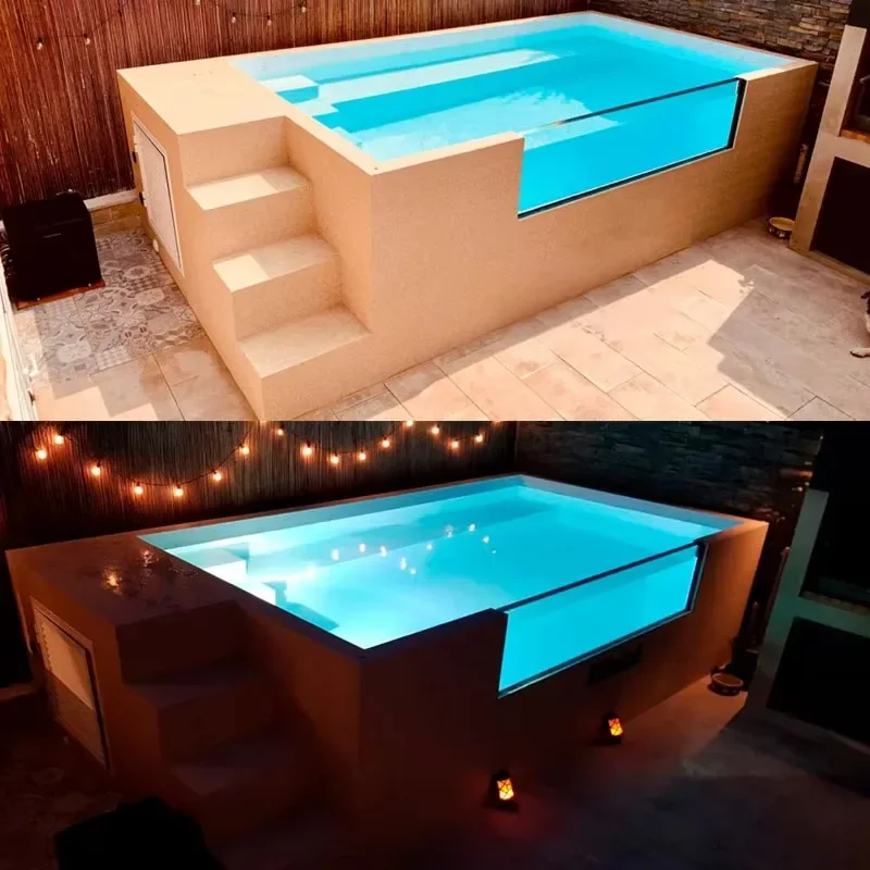Family Size Shipping Container Pools Swimming Outdoor Plunge Pool Rectangular Wood Above Ground Pool – Image 3