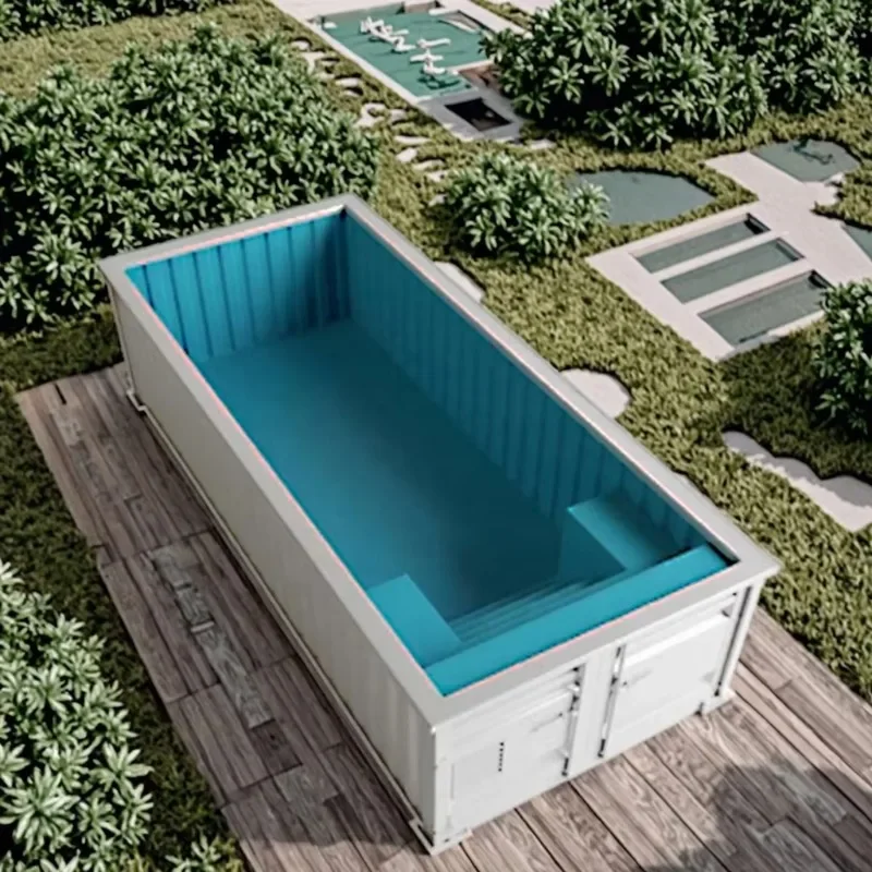Hot Sale 20ft & 40ft Contemporary Design Outdoor Pool for Villas and Dining for House Use Steel Shipping Container Swimming Pool
