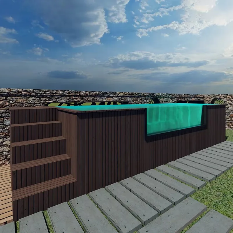 Party Clear Transparent Acrylic Glass Wall Pool Rooftop Garden Swimming Pool Overground Luxury Swimming Pool Fibreglass – Image 5