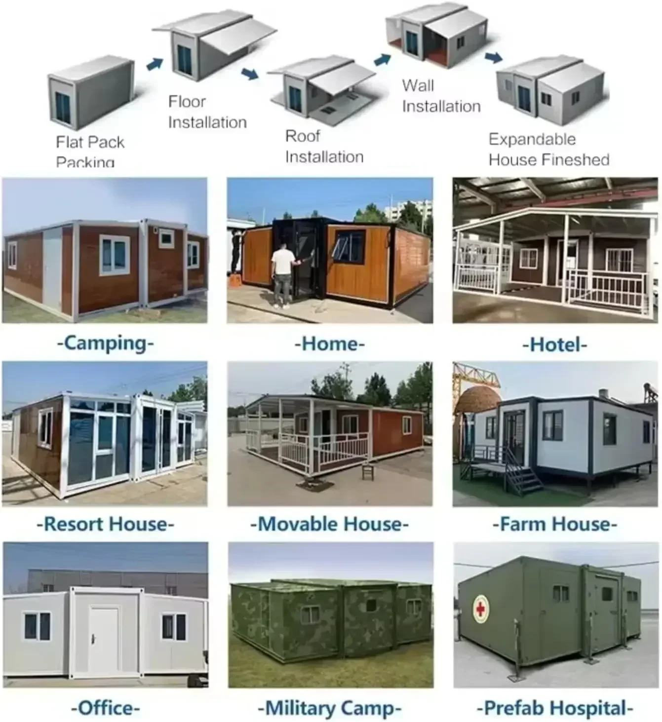 Direct Sale 40 Ft 20Ft Prefabricated Expandable Portable Container Home with 2 Rooms and Restroom Ready to Use – Image 6
