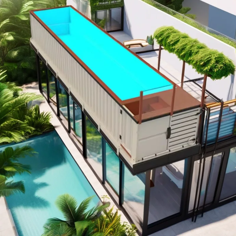 Portable Prefab 20ft 40ft Container Pools Ready Made Steel Frame Prefabricated Container Swimming Pool