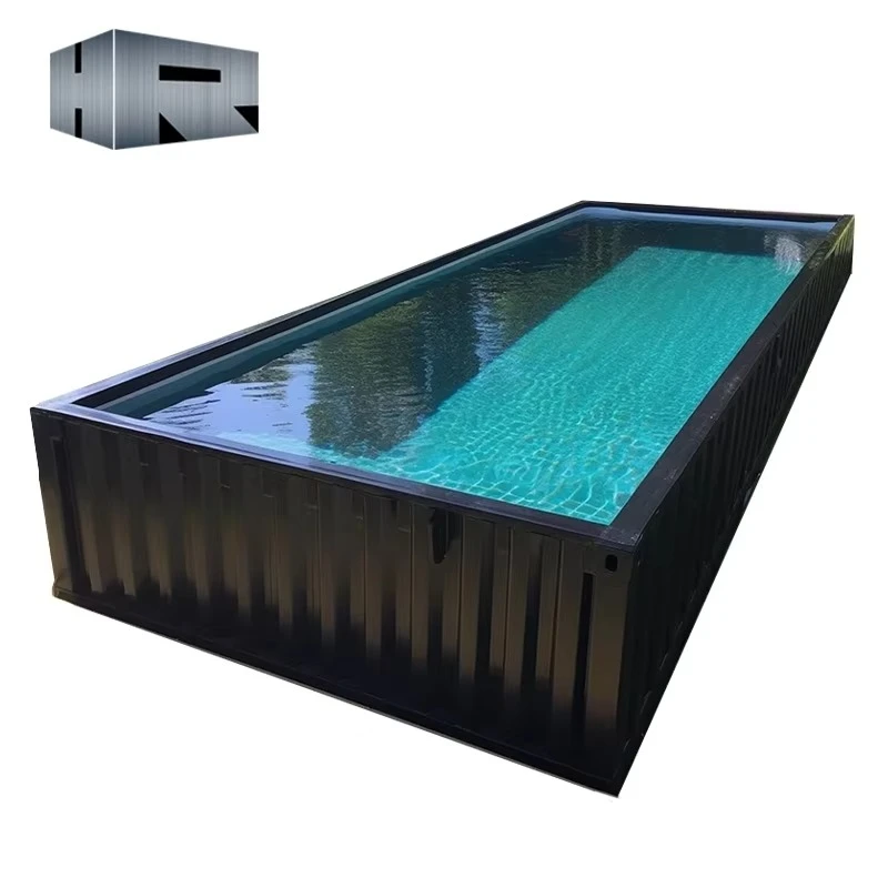 New Wholesale Container Swimming Pool 20ft Home Family Small Fiberglass Outdoor Swimming Pool Customized Size Backyard Swimming