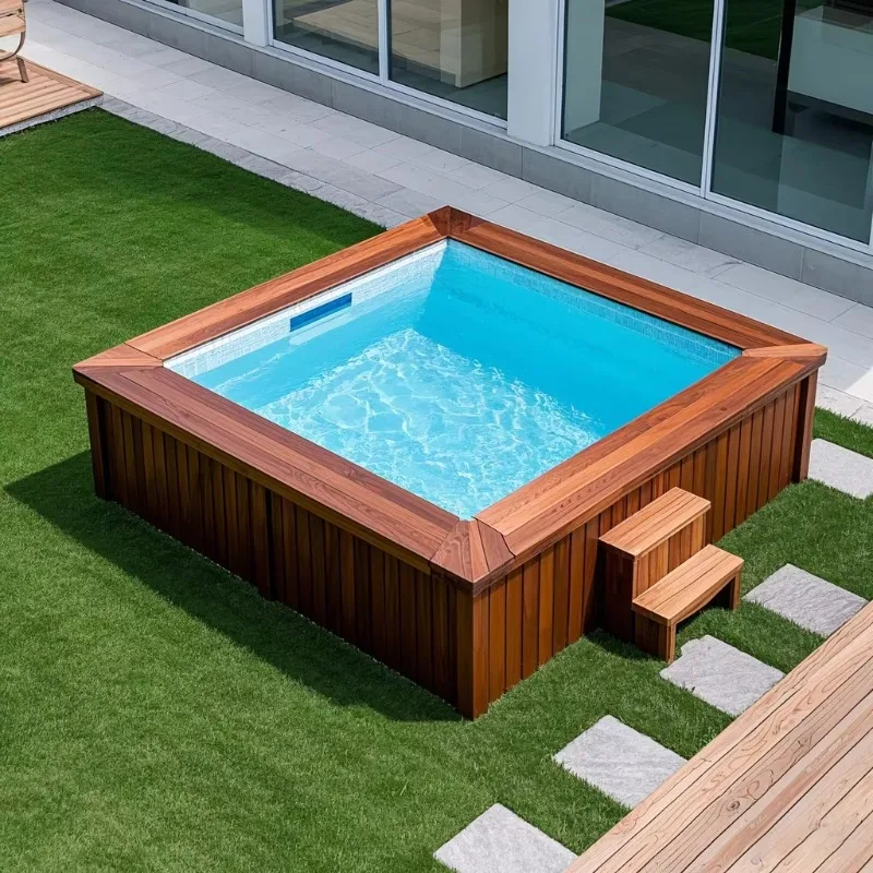 Large Outdoor Acrylic Swimming Pool For Kids For Jacuzzi Swim Spa With Fiberglass Wood Pool Tools Accessories – Image 2