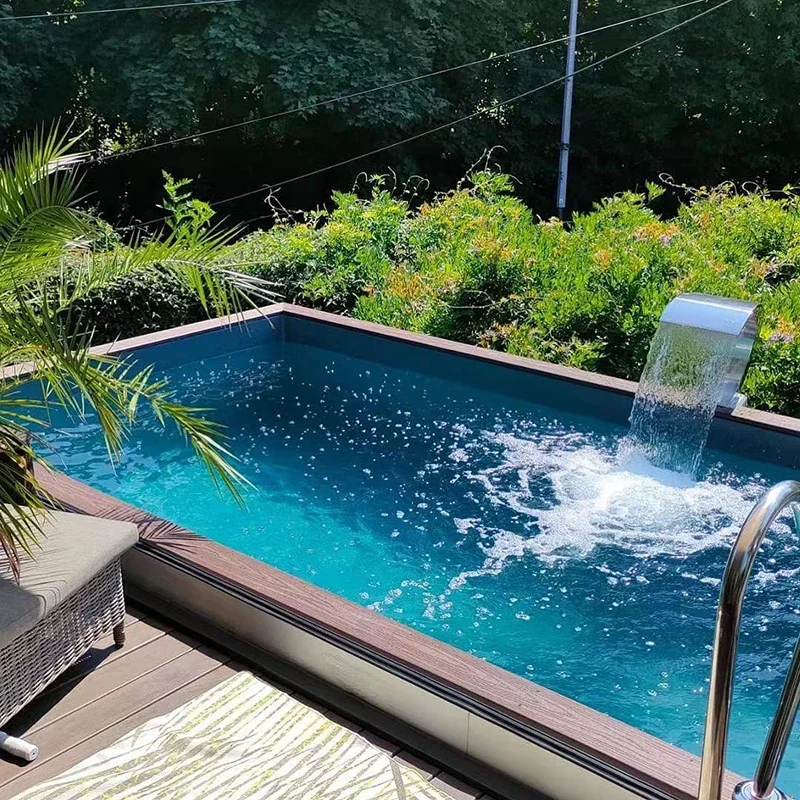 Luxury Customizable 20ft Above Ground Container Pool with Tempered Glass Window Prefab Kit for Backyard Resort Style Leisure