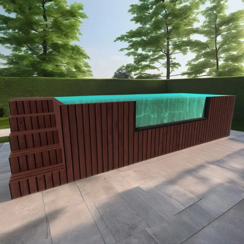 Custom 20ft 40ft Luxury Modular Shipping Container Swimming Pool with Filtration and Heating System – Image 4