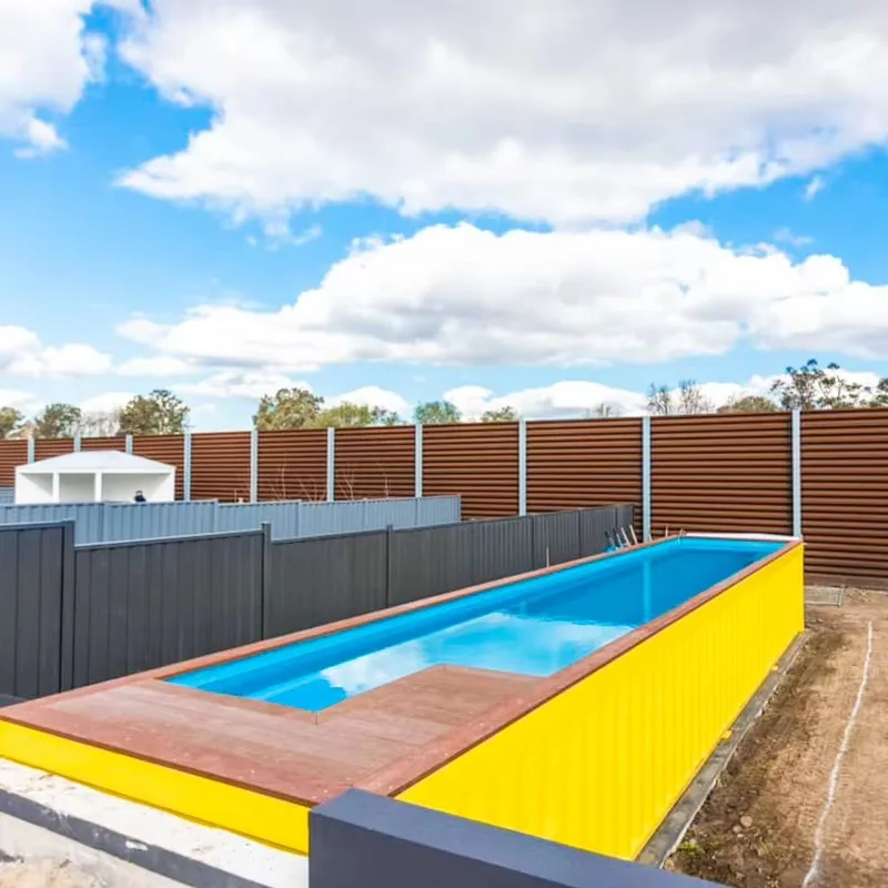 Portable FRP Shipping Container Waterfall Cleaning Factory Custom 20ft 40ft Large Outdoor Swim Spa Pool Container Swimming Pools – Image 2