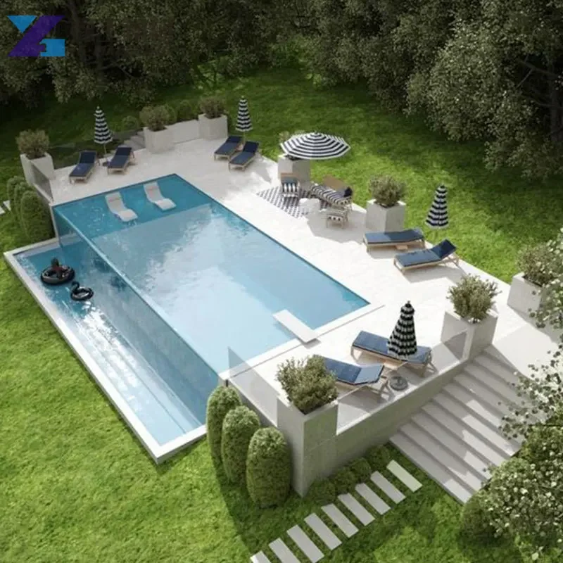 YG 20/40ft Container Pool Luxury Rectangular Fiberglass Swimming Pool Shell Customize Clear Acrylic Swimming Pool