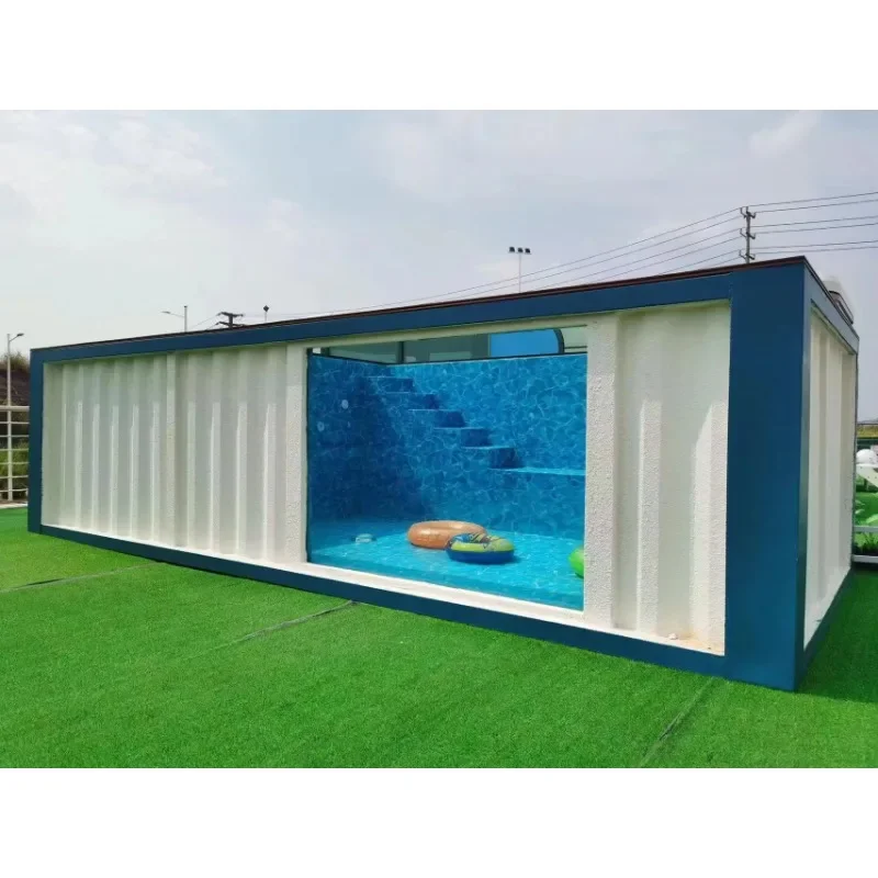 Hot Sale 20ft & 40ft Contemporary Design Outdoor Pool for Villas and Dining for House Use Steel Shipping Container Swimming Pool – Image 2