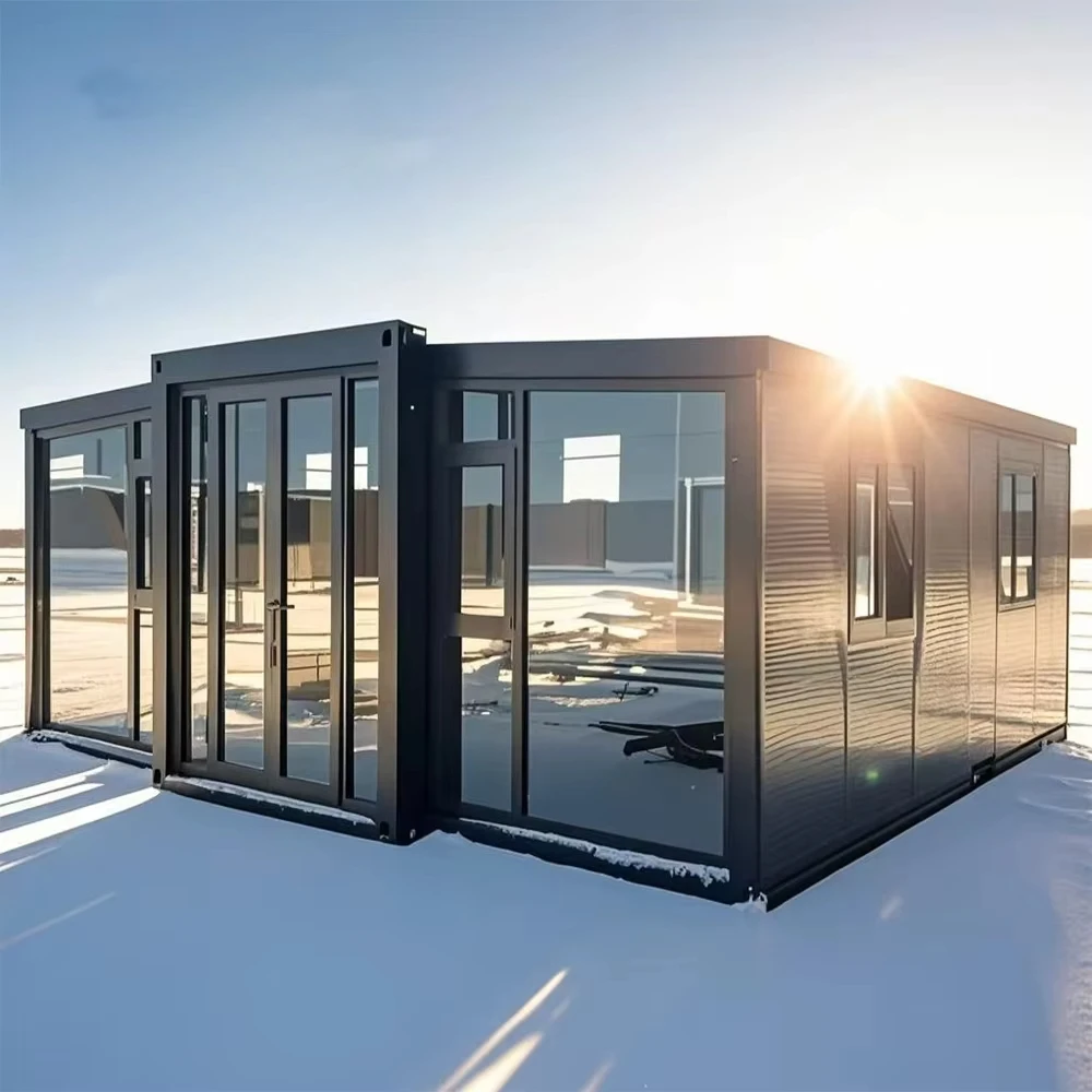 Glass Curtain Wall Steel Expandable Container House Foldable Snow Prevention for Hotel and Villa Use – Image 11