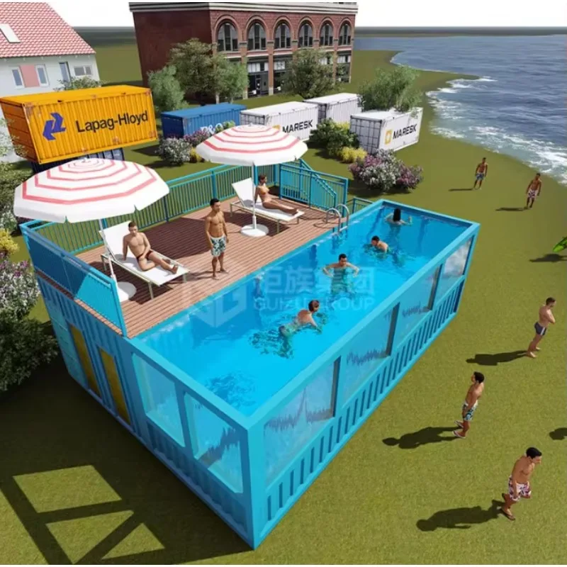 Portable Prefab 20ft 40ft Container Pools Ready Made Steel Frame Prefabricated Container Swimming Pool – Image 3