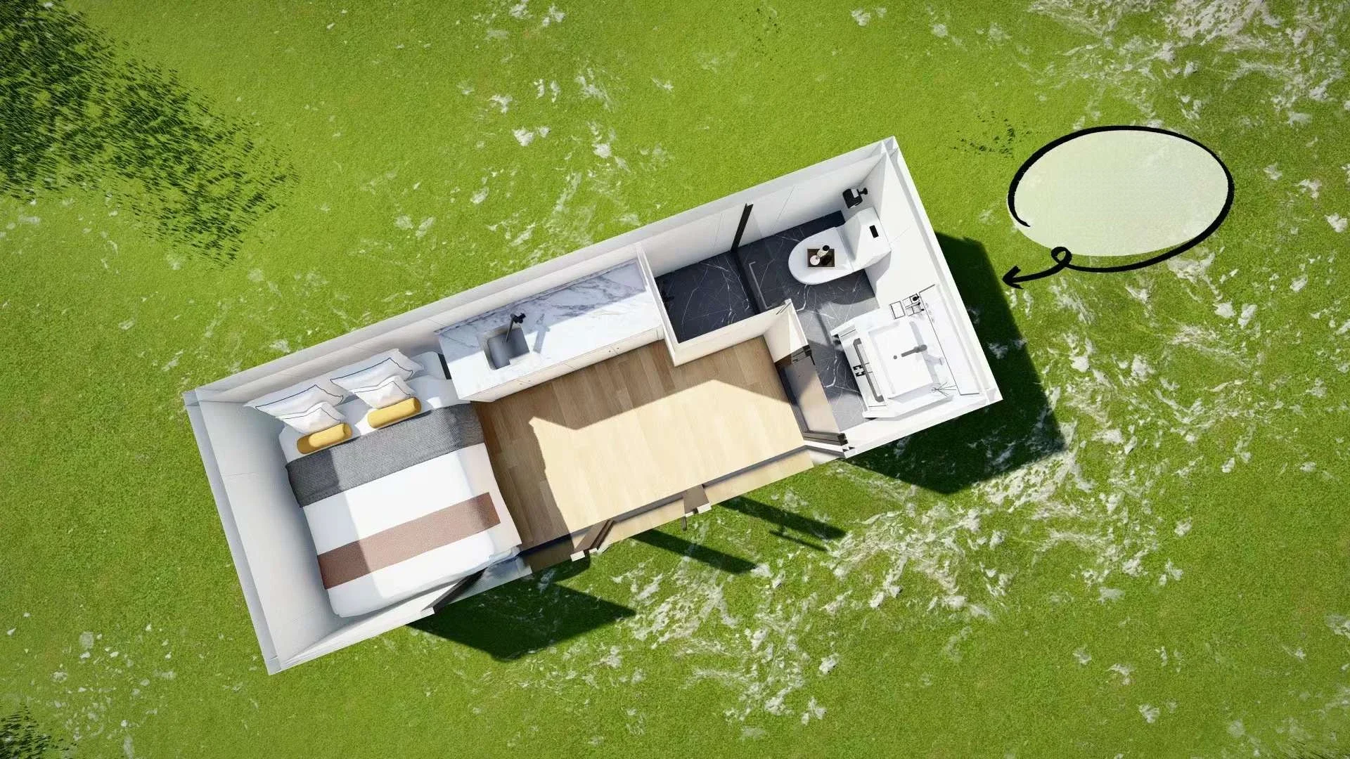 Hot Sale Modular Activity Room Smart Apple Cabin Container Room with Shower Room – Image 2