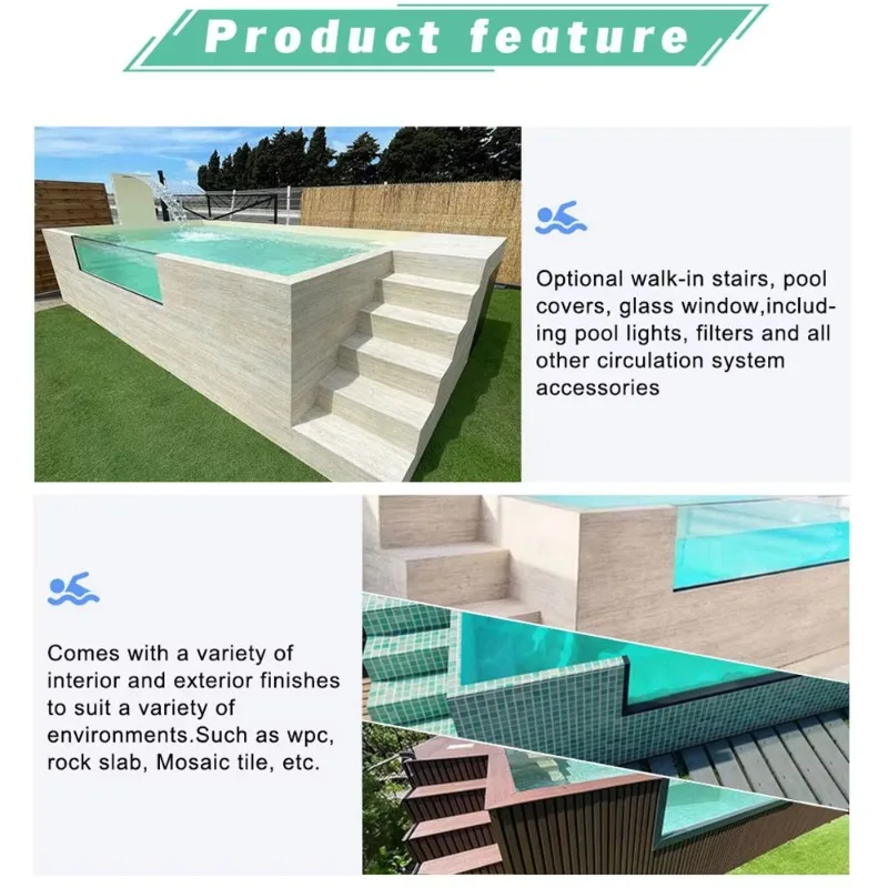 Easy To Install Small Cheap Above Ground Pool Swimming Outdoor WPC Piscina Piscine Home Backyard Fiberglass Swimming Pool – Image 6