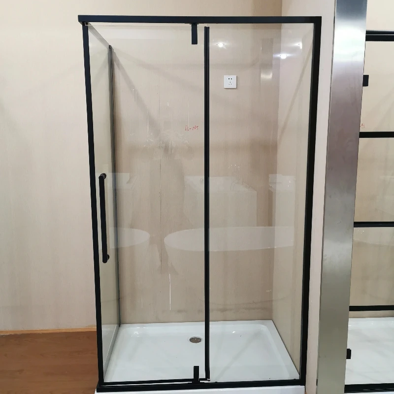 l 90*90mm black aluminium section rectangle shower enclosure with frame glass