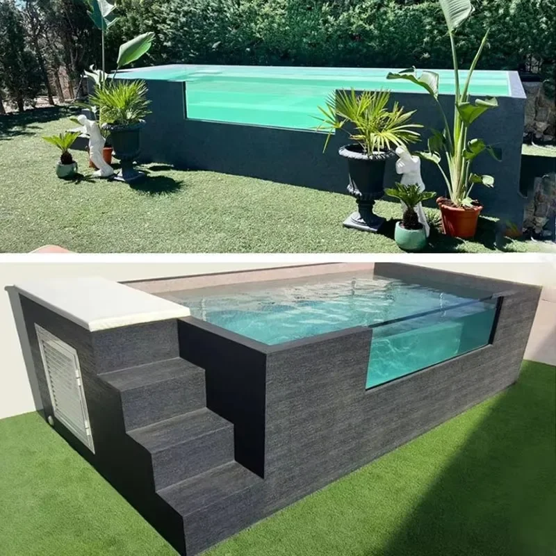 Family Size Shipping Container Pools Swimming Outdoor Plunge Pool Rectangular Wood Above Ground Pool