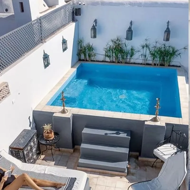 Wholesale Swim Spa Pool Outdoor Mosaic Tiles Small Size Piscina Frp Fiberglass Jacuzzi Above Ground Cold Plunge Swimming Pool