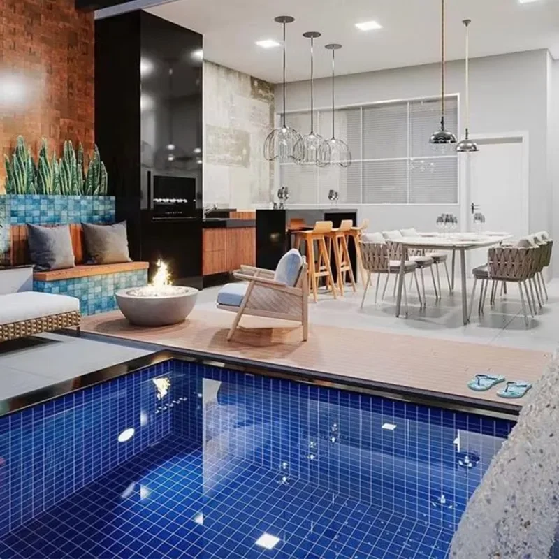 Garden Home Backyard Small Size 2m 3m Custom Fiber Glass Swim Spa Pool Tiles Mosaic Outdoor Swimming Pool for Sales – Image 3