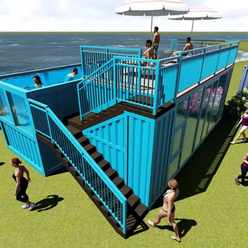 Portable Prefab 20ft 40ft Container Pools Ready Made Steel Frame Prefabricated Container Swimming Pool – Image 2