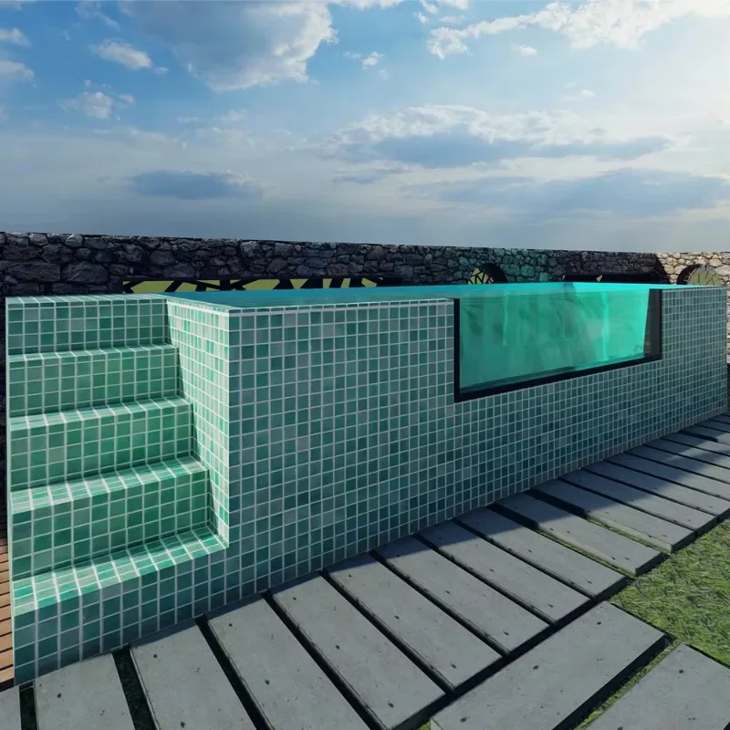 Family Size Shipping Container Pools Swimming Outdoor Plunge Pool Rectangular Wood Above Ground Pool – Image 6