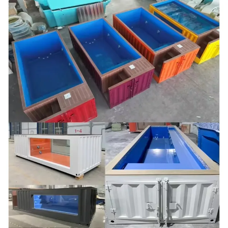 Portable Prefab 20ft 40ft Container Pools Ready Made Steel Frame Prefabricated Container Swimming Pool – Image 4
