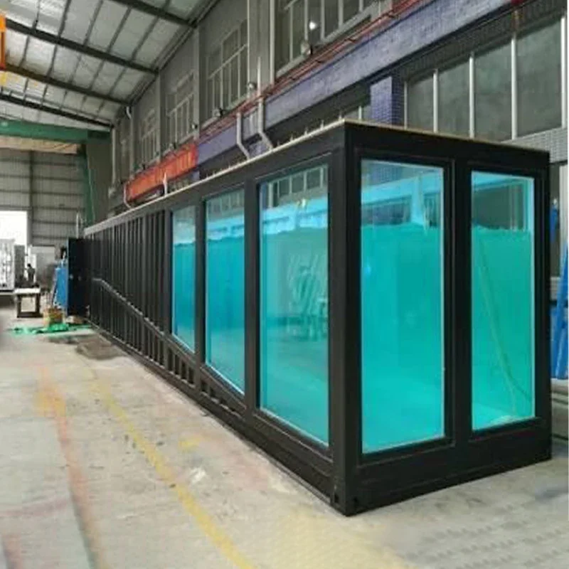 High Quality Custom Factory Above Ground Acrylic Fiberglass 20ft 40ft Large Shipping Container Swimming Pool Durable Australia