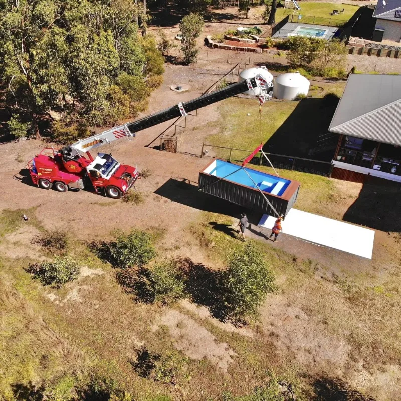 Portable FRP Shipping Container Waterfall Cleaning Factory Custom 20ft 40ft Large Outdoor Swim Spa Pool Container Swimming Pools – Image 4