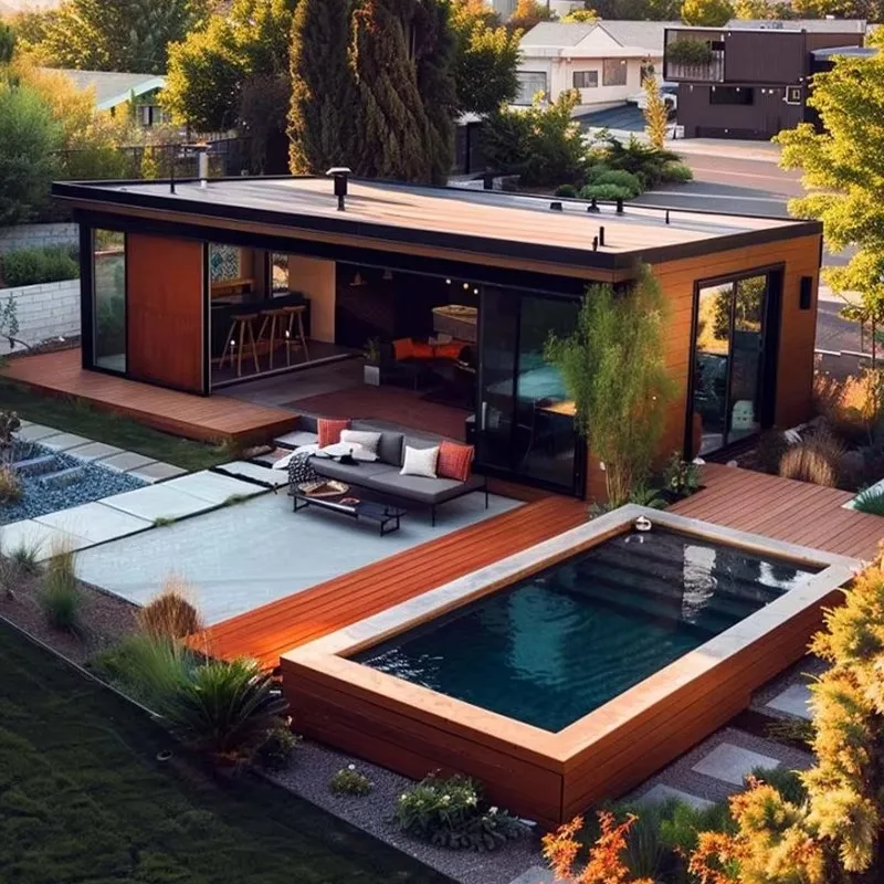 Portable FRP Shipping Container Waterfall Cleaning Factory Custom 20ft 40ft Large Outdoor Swim Spa Pool Container Swimming Pools – Image 3