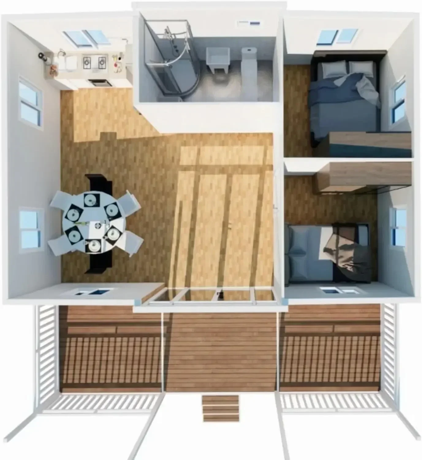 Direct Sale 40 Ft 20Ft Prefabricated Expandable Portable Container Home with 2 Rooms and Restroom Ready to Use – Image 5