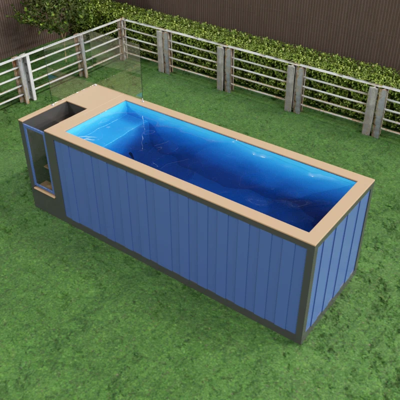 Professional Large Building Family 15ft 40ft 20ft Shipping Container Pool Fiberglass Above Ground Swimming Pool for Adults – Image 8