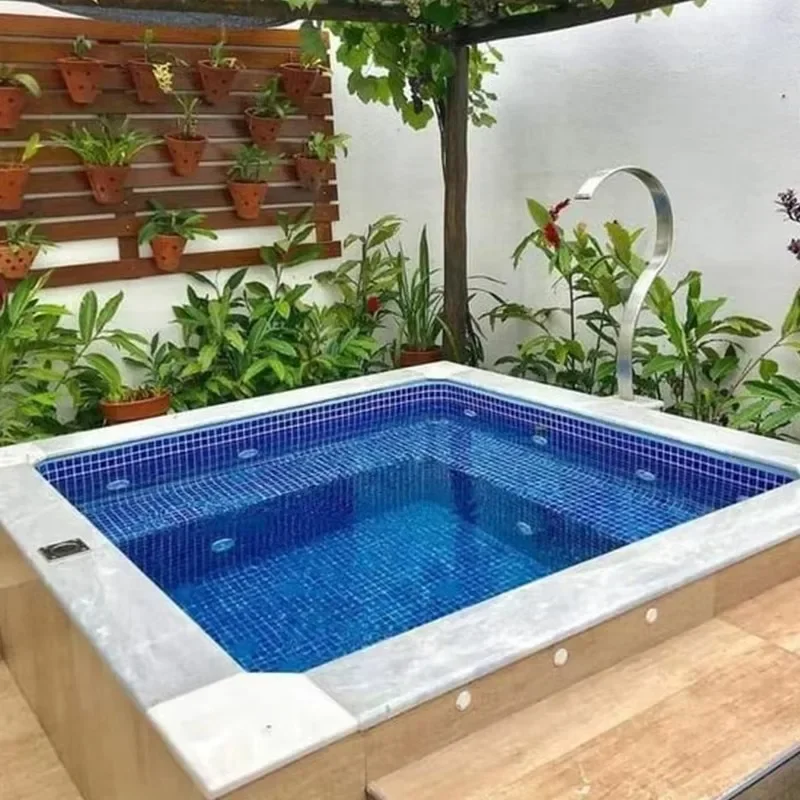 Garden Home Backyard Small Size 2m 3m Custom Fiber Glass Swim Spa Pool Tiles Mosaic Outdoor Swimming Pool for Sales – Image 5