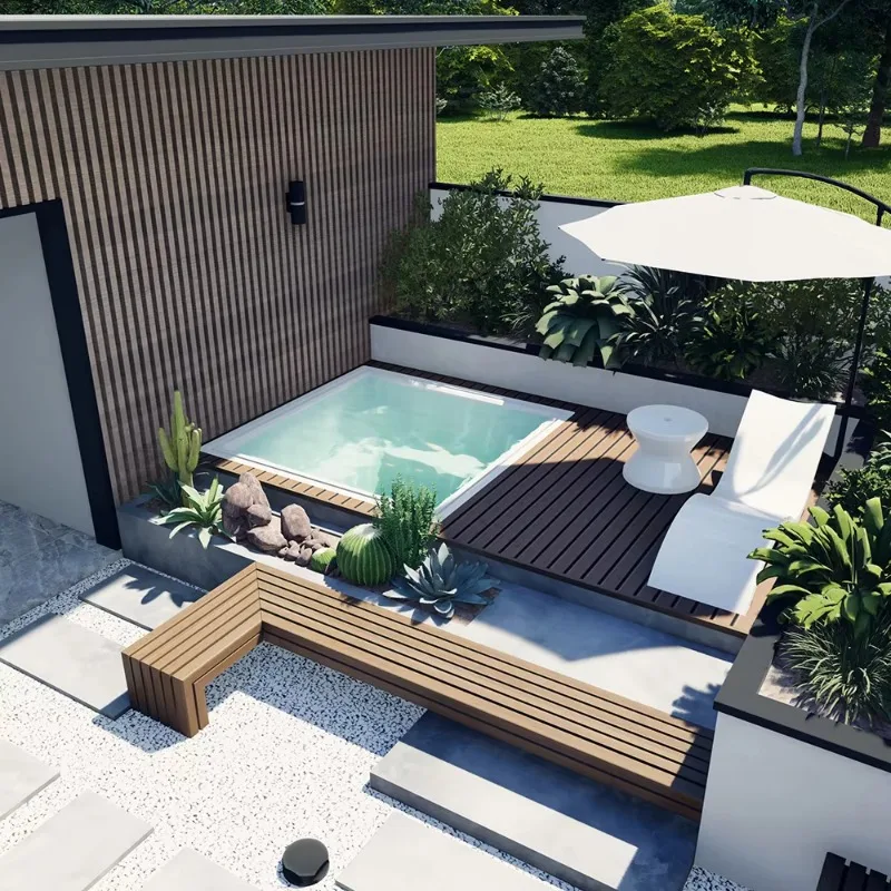 Wholesale Swim Spa Pool Outdoor Mosaic Tiles Small Size Piscina Frp Fiberglass Jacuzzi Above Ground Cold Plunge Swimming Pool – Image 5